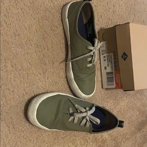 Olive green sperry boatshoes